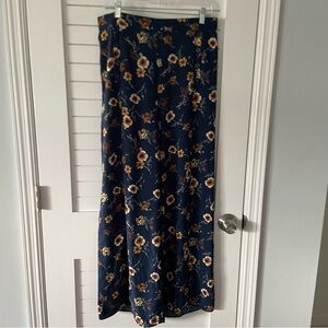 Xhilaration Floral Navy Bohemian Baggy Pants Size Large